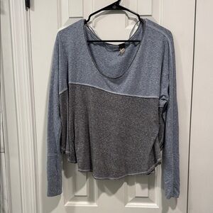 We The Free Blue and Gray Long Sleeve Top